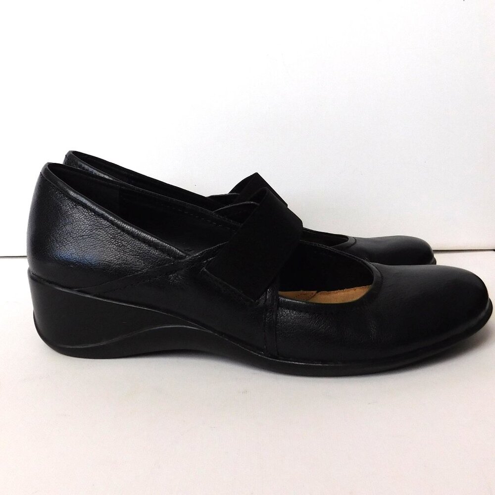Naturalizer SZ 9 N   Dark Blue Mary Janes Ande   N5 Comfort Wedge  Elastic Strap - Picture 3 of 7